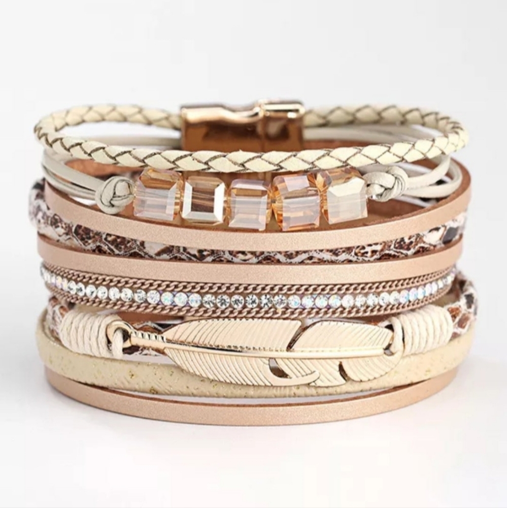 Feather Leather Bracelet